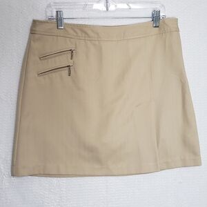 IZOD Womans Golf Skort   Subtle Tone on Tone Khaki Stripe Size 10